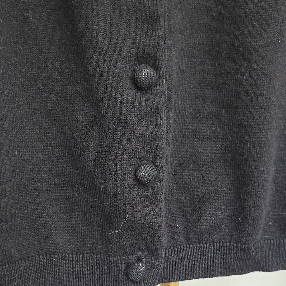 C. Wonder Black Cardigan with Beaded Neckline - Picture 4 of 6